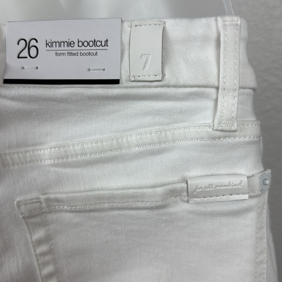 7 For All Mankind Kimmie Mid-Rise Stretch Boot-Cut Jeans In White Size 26 NTW - Picture 13 of 17